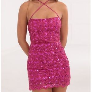 Lucy in the sky, Pink Dress, adjustable straps.